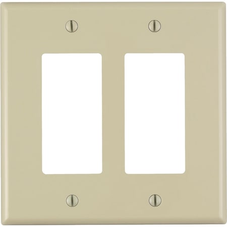 Leviton Decora 2-Gang Plastic Oversized Rocker Decorator Wall Plate, White 001-88602-00W